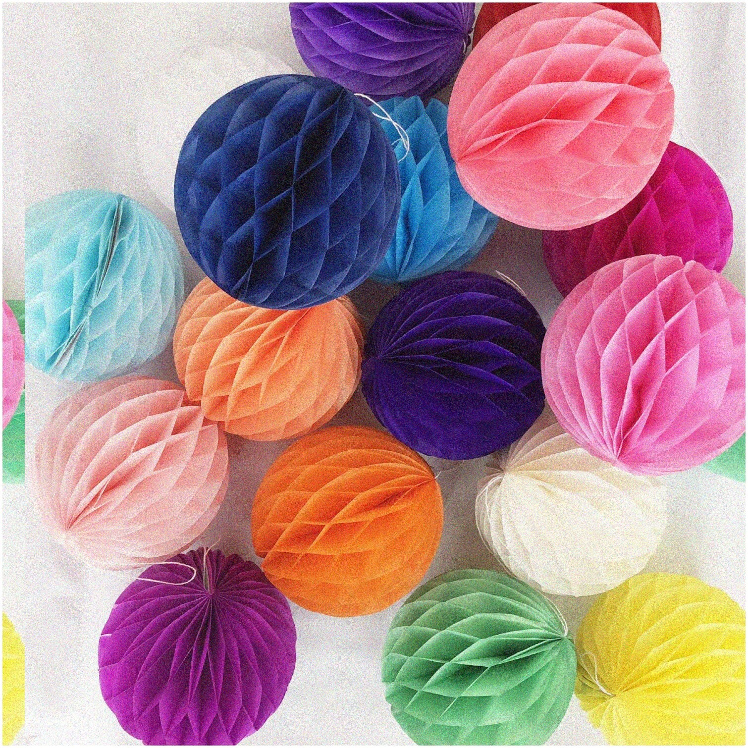 Vibrant 6-inch Honeycomb Flower Ball Decor Set