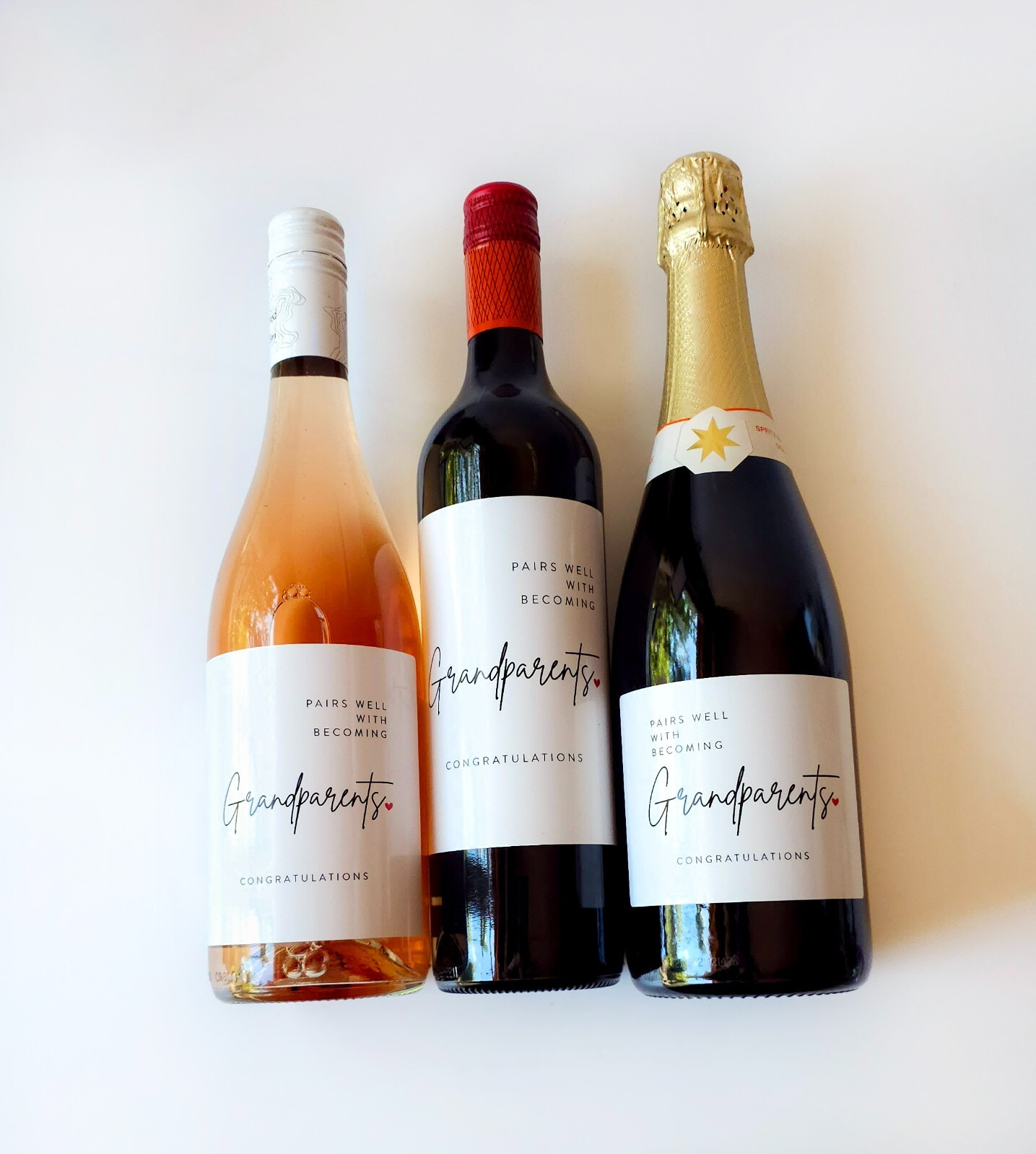 2x Grandma Grandpa Pregnancy Announcement Wine Label | Aussie Baby Gift