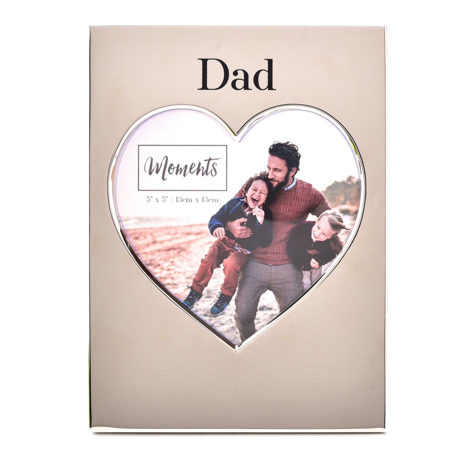 Mirror Heart 5 x 5 Photo Frame – Silver plated – Dad
