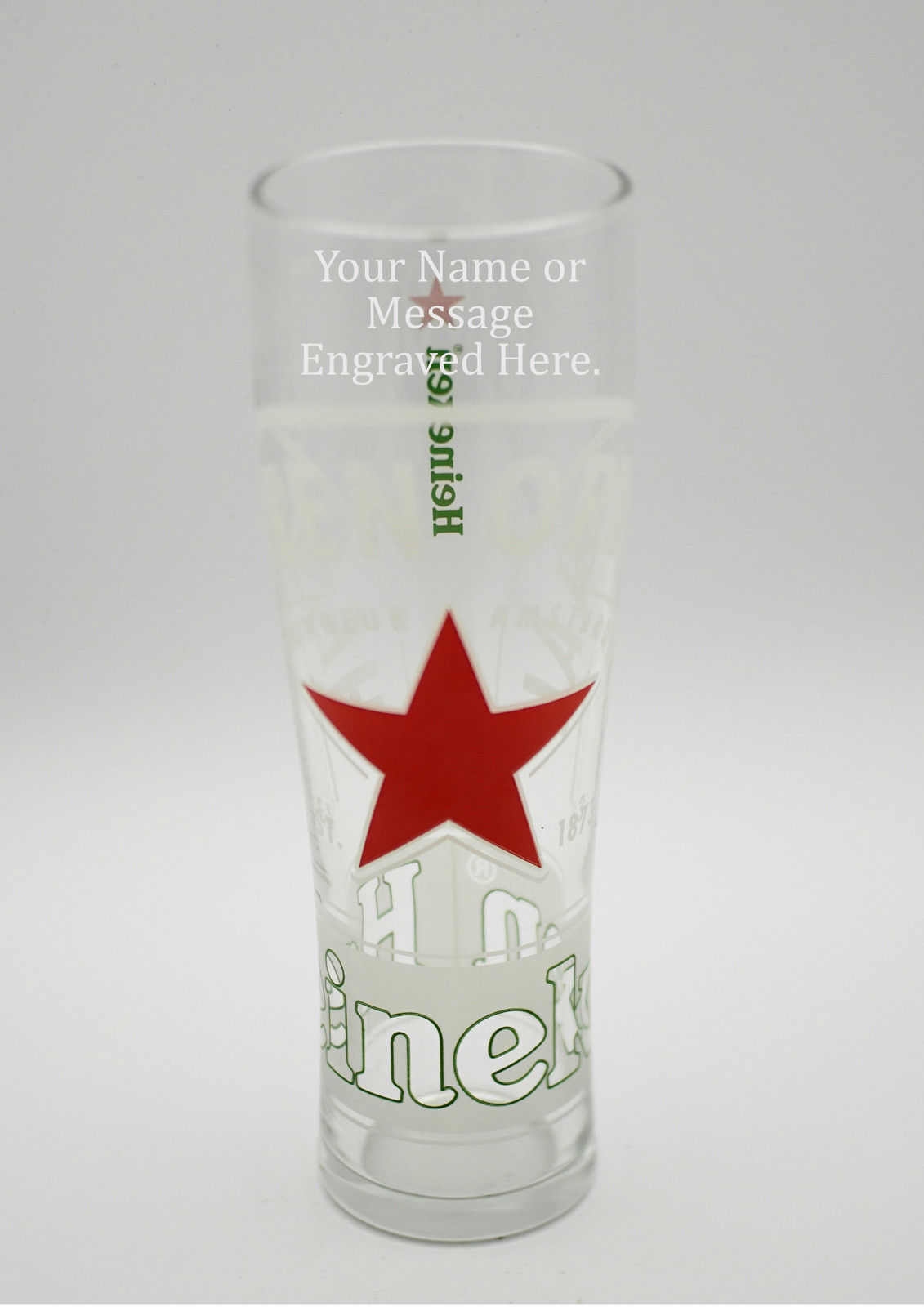 Personalised Heineken Pint Glass Great Gift for Him or Her Your Message Engrave