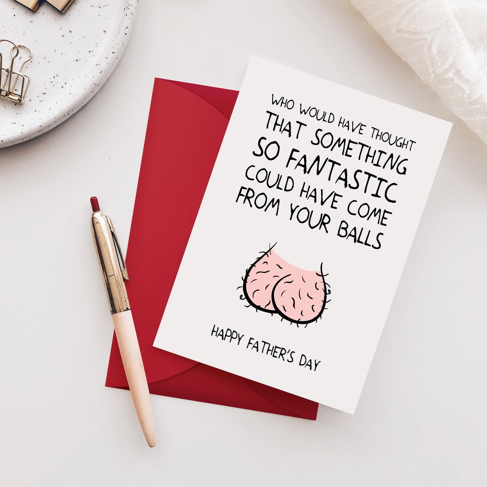 Fathers Day Card, Funny 5×7 inches or A5 (148 x 210 mm), White
