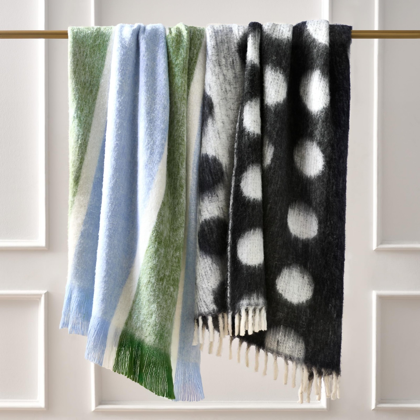 kate spade new york Dots Throw, 50″ x 70″, Mohair Blend Decorative Throw for …