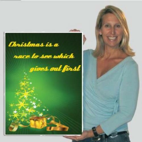 Giant Christmas Card (Stock Green and Gold Tree), W/Envelope – Ships Free!