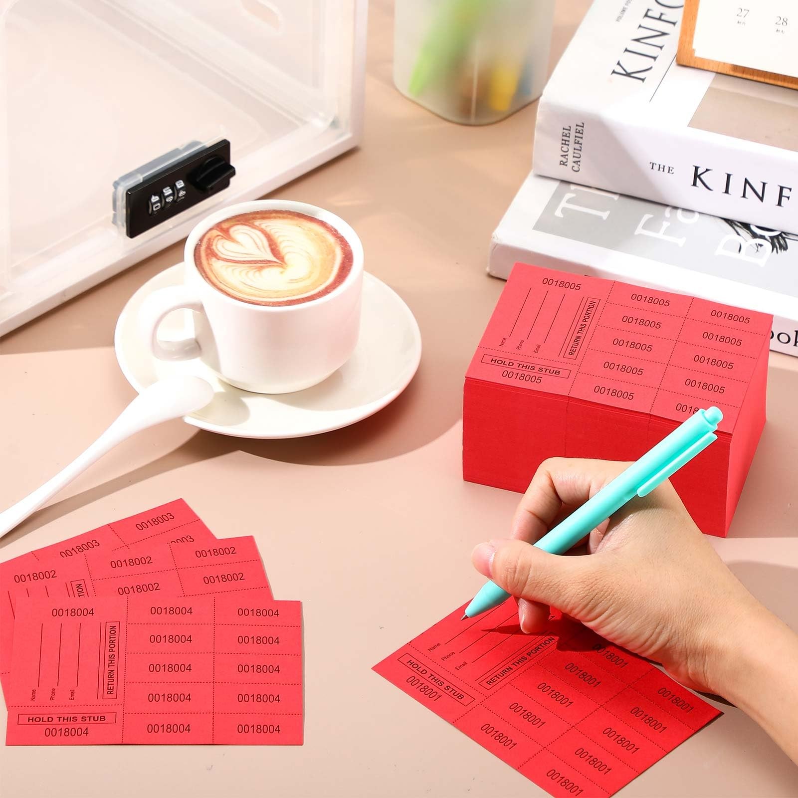 300 Sheets Red Raffle Tickets Hold This Stub 10 Bid Numbers Silent Auction