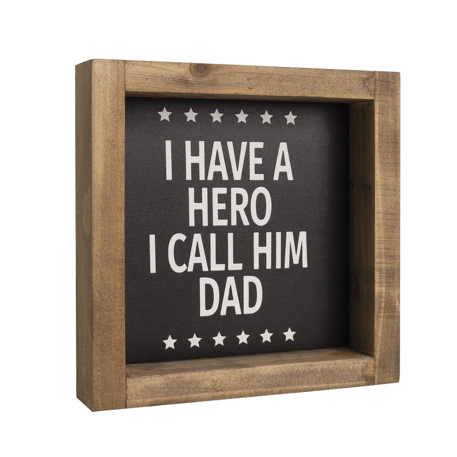 Wooden Dad Sign, 6 Inch Fathers Birthday Gifts Papa Plaque Decorations for Ho…