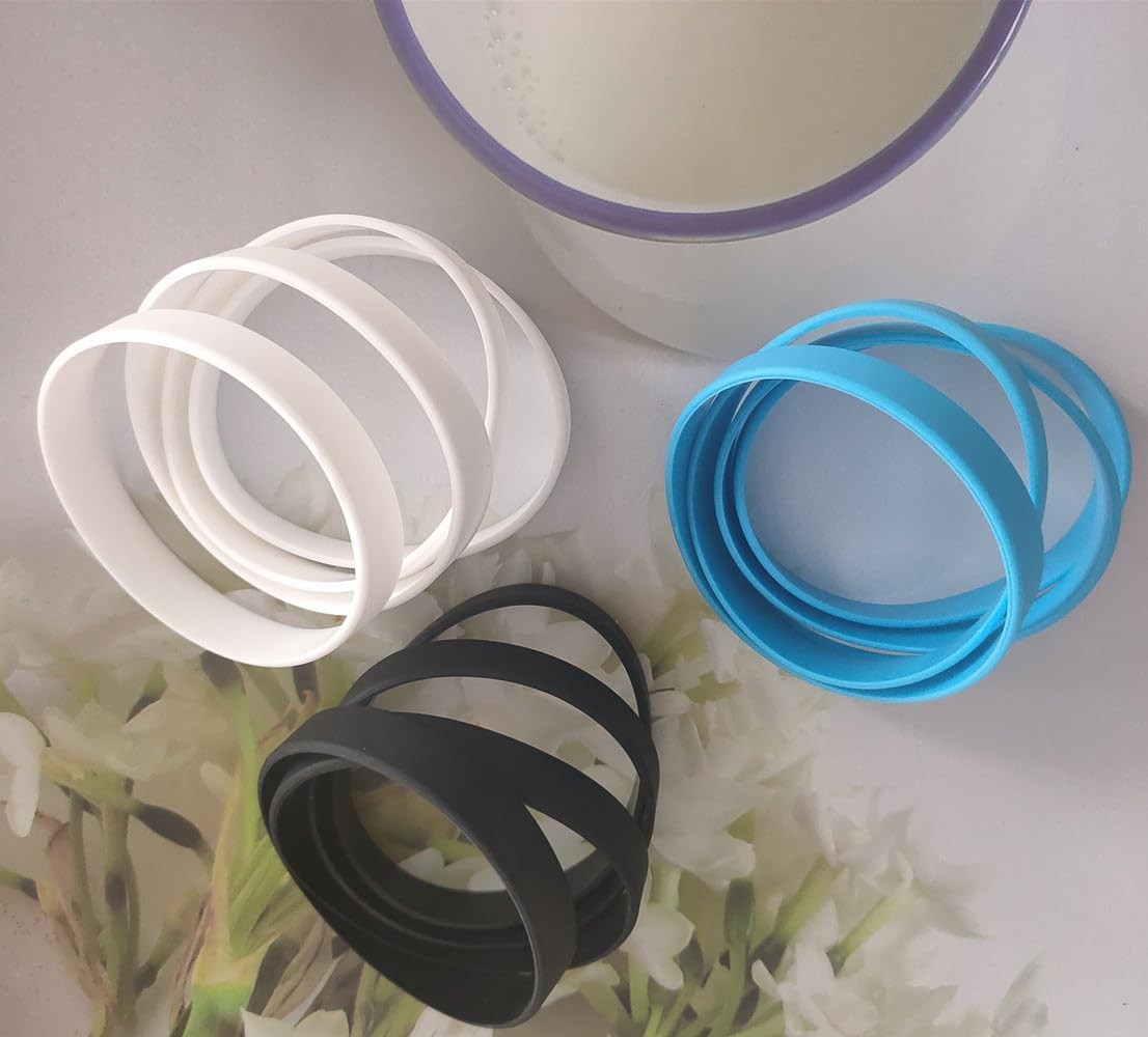 12 Pcs Rubber Bracelets for Men Women, Stretch Blank Silicone Wristbands Brac…