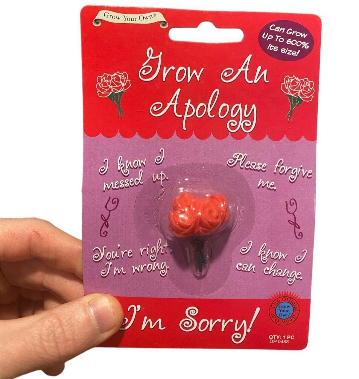 Grow An Apology with Roses ~ I’M SORRY! FORGIVE ME! Funny Novelty Gift Card Toy