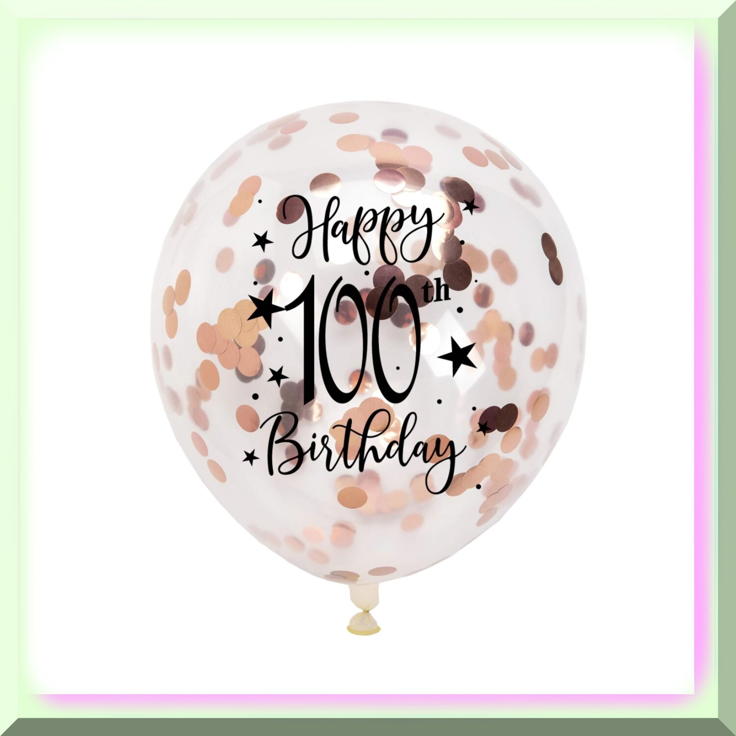 Rose Gold Latex Balloons with Confetti 12-inch