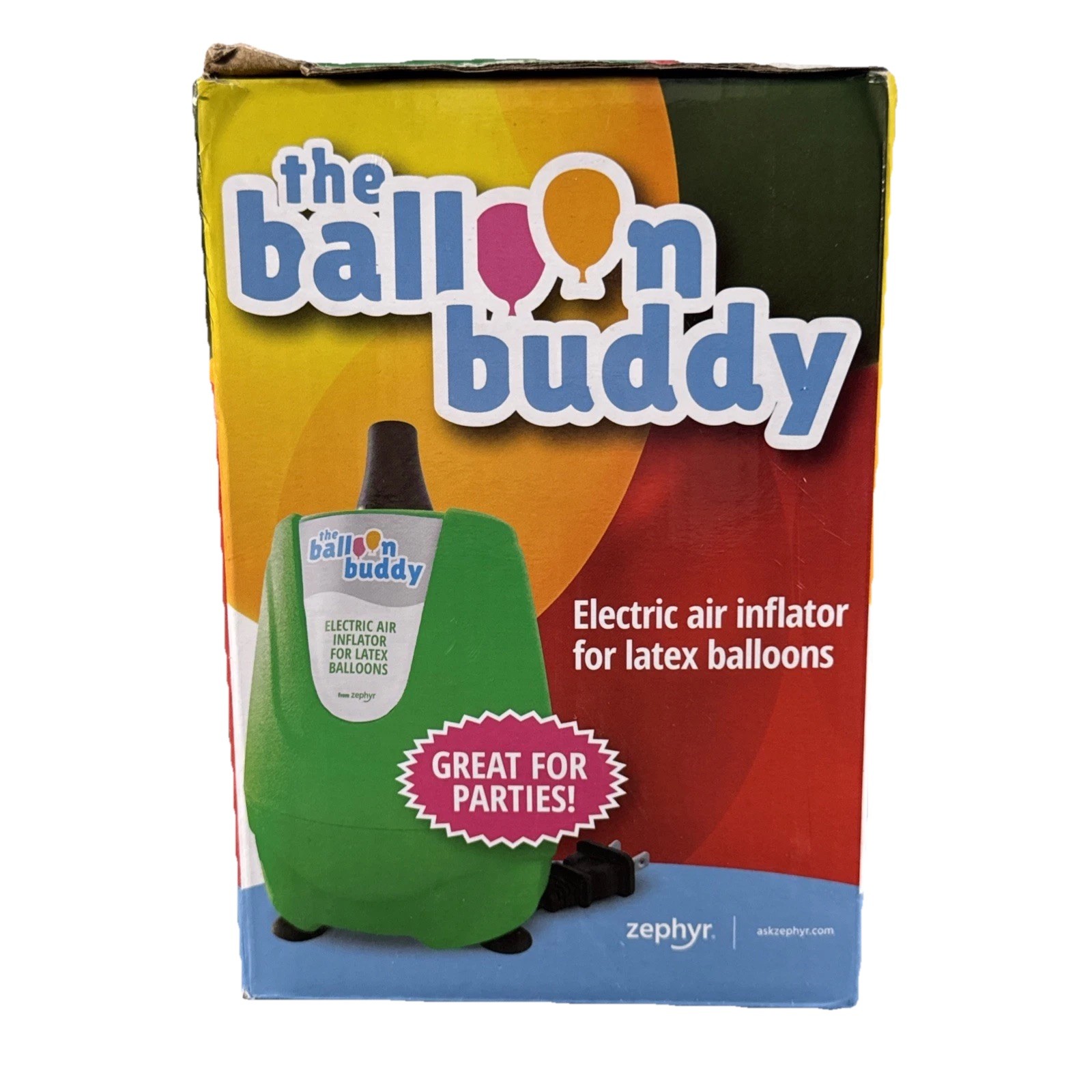 The Balloon Buddy Electric Air Inflator For Latex Balloons New Open Box