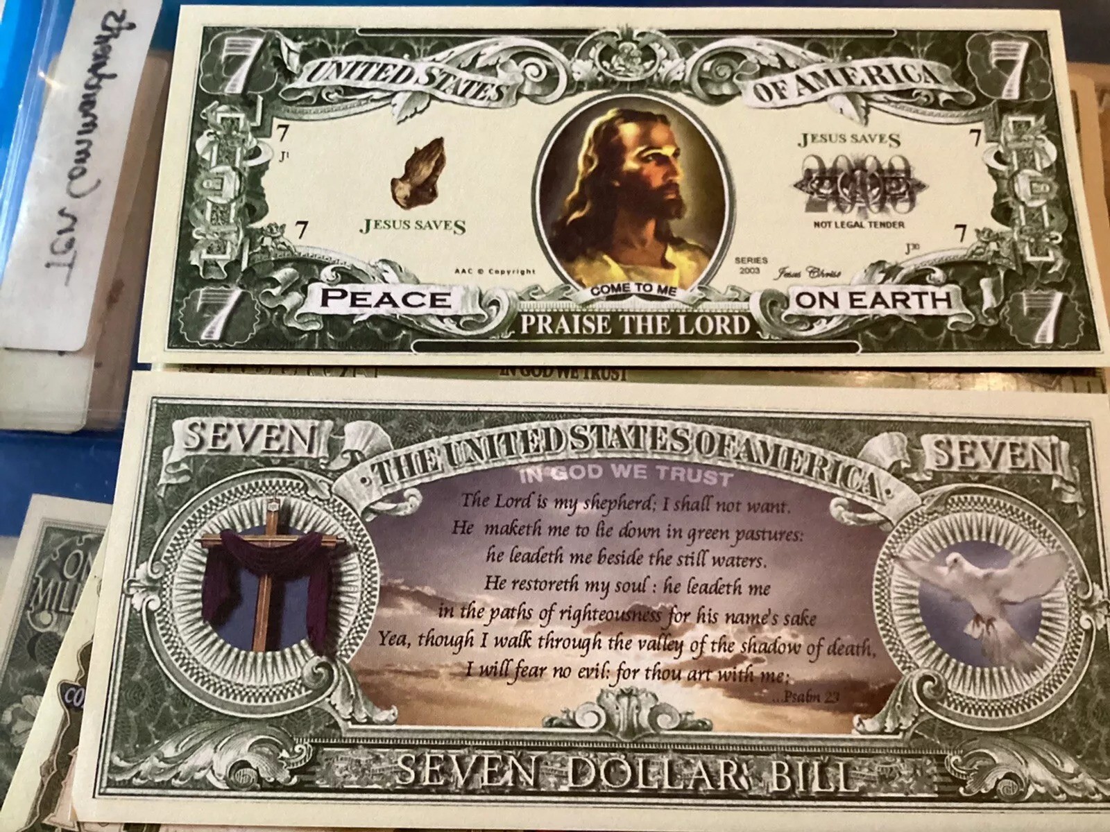 Set of 1000 – Jesus Christ Praise The Lord Christian Religious Novelty $7 Bills