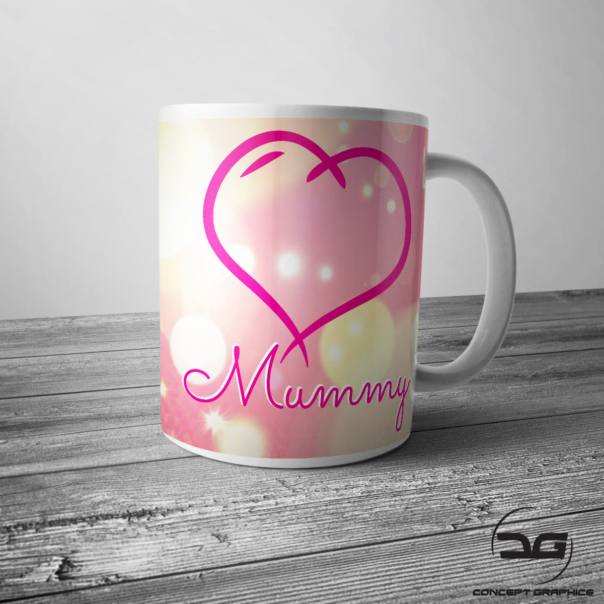 Mummy Pink Love Heart Mug/Cup Mothers Day / Birthday Gift Present For Her