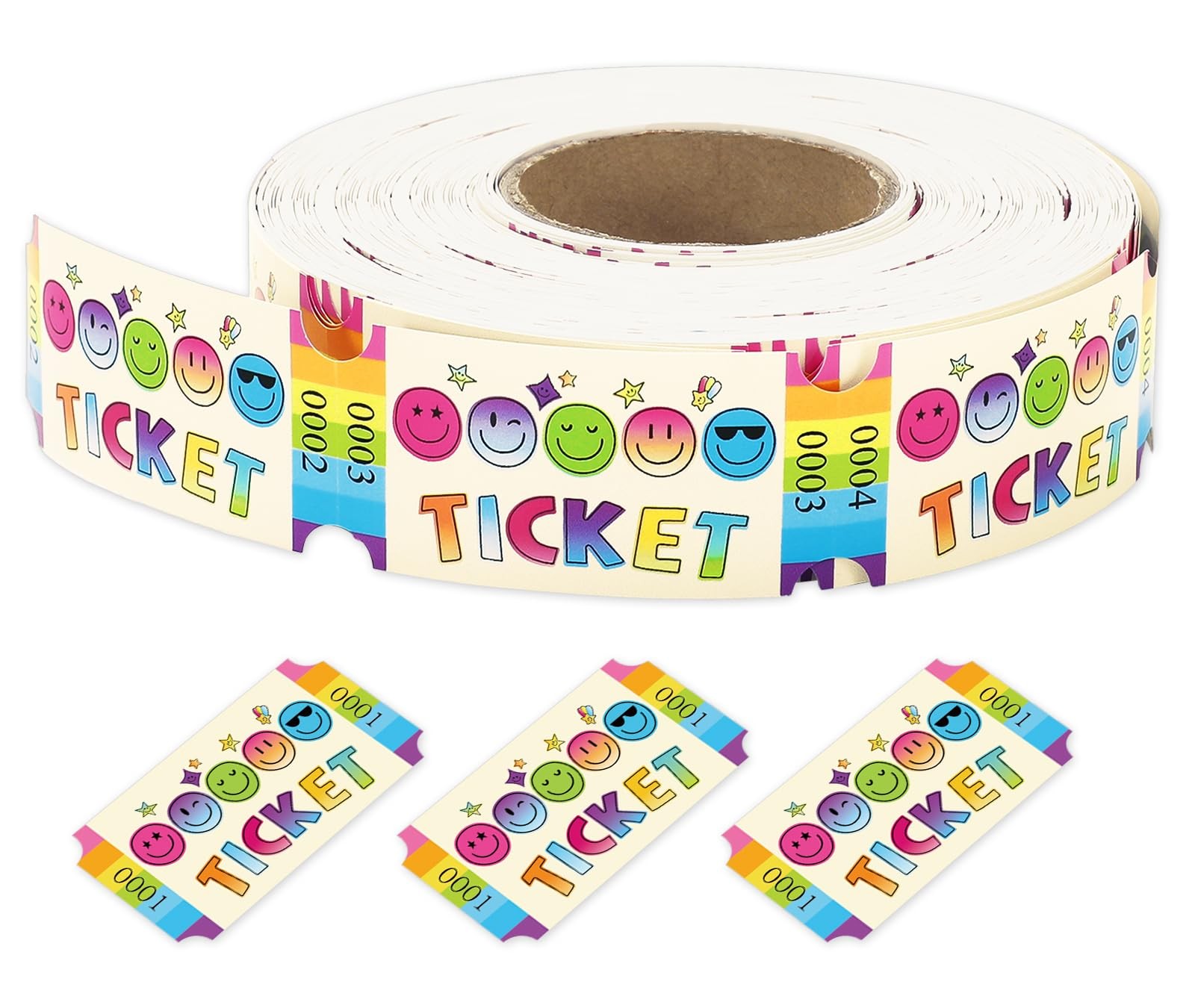 1 Roll 1000 PCS Smile Raffle Ticket 2×1 Inch Carnival Event Fundraiser Prize