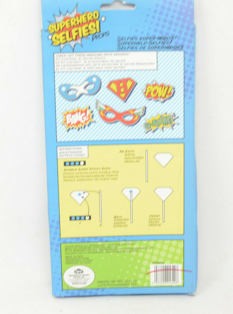 Super Hero Selfie Prop Kit, Set 6 Different Photo Prop NP16406 – Halloween Masks