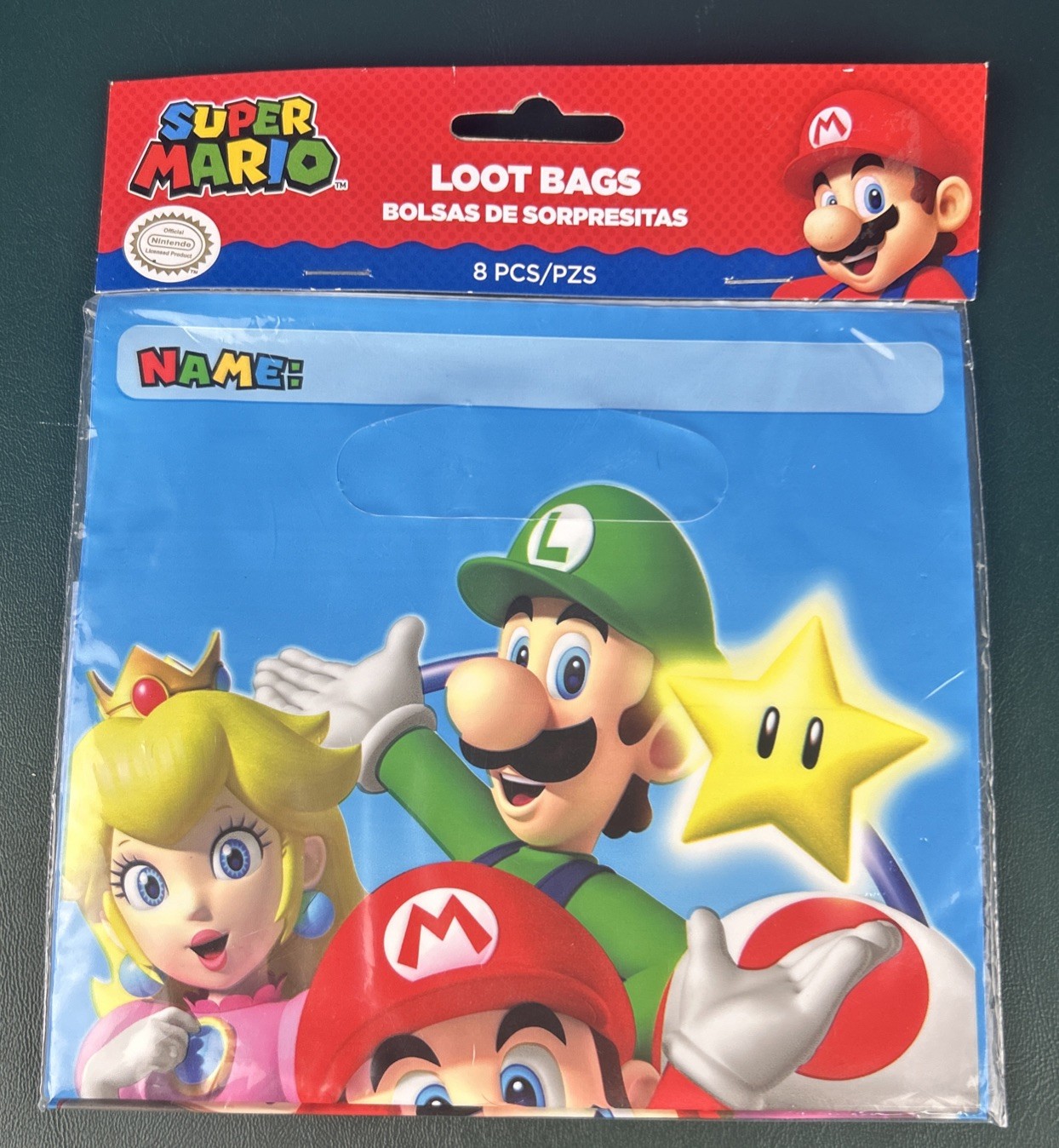 Nintendo Super Mario Loot Goodie Bags Video Game Birthday Party Pack of 8 NEW