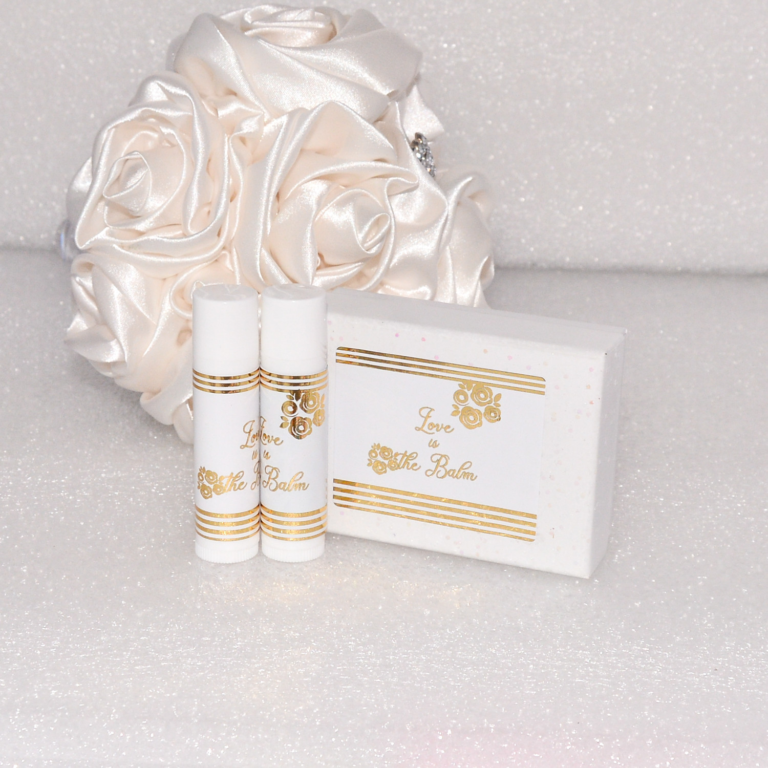 45 Vintage Bridal Shower Foil Labels, Lip Balm Labels