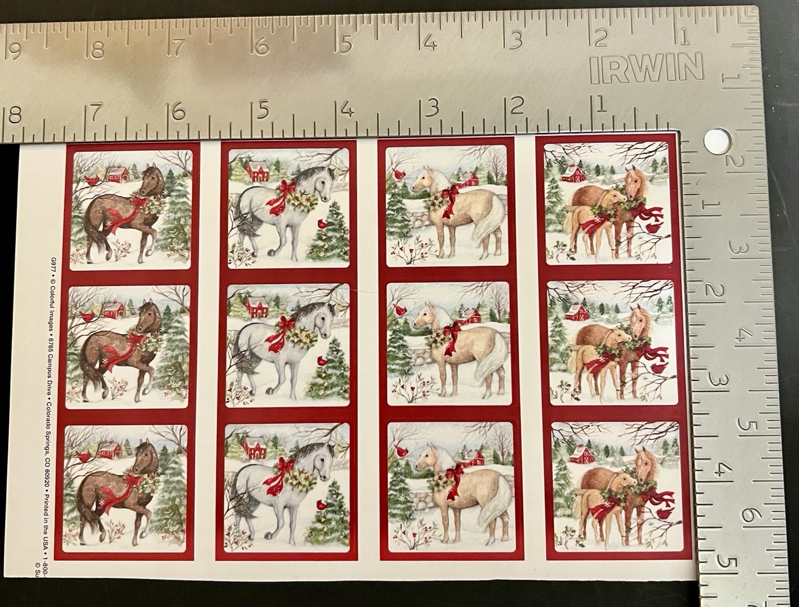 36 Christmas Horse Adhesive Labels for CHRISTMAS Cards Gifts Invitations etc BN