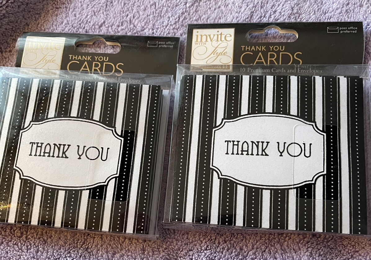 Invite with STYLE Black & White Thank You Cards x 2 Packets