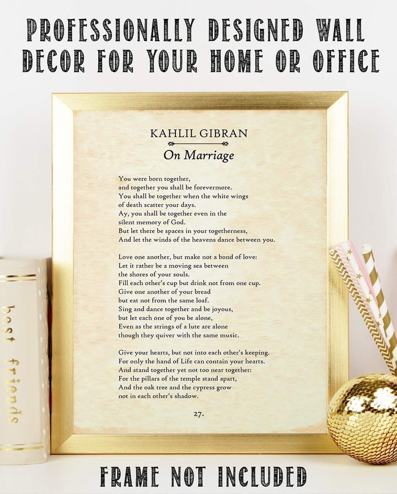 Kahlil Gibran On Marriage Poem 11×14 Unframed Print – Wedding Vows Wall Ar