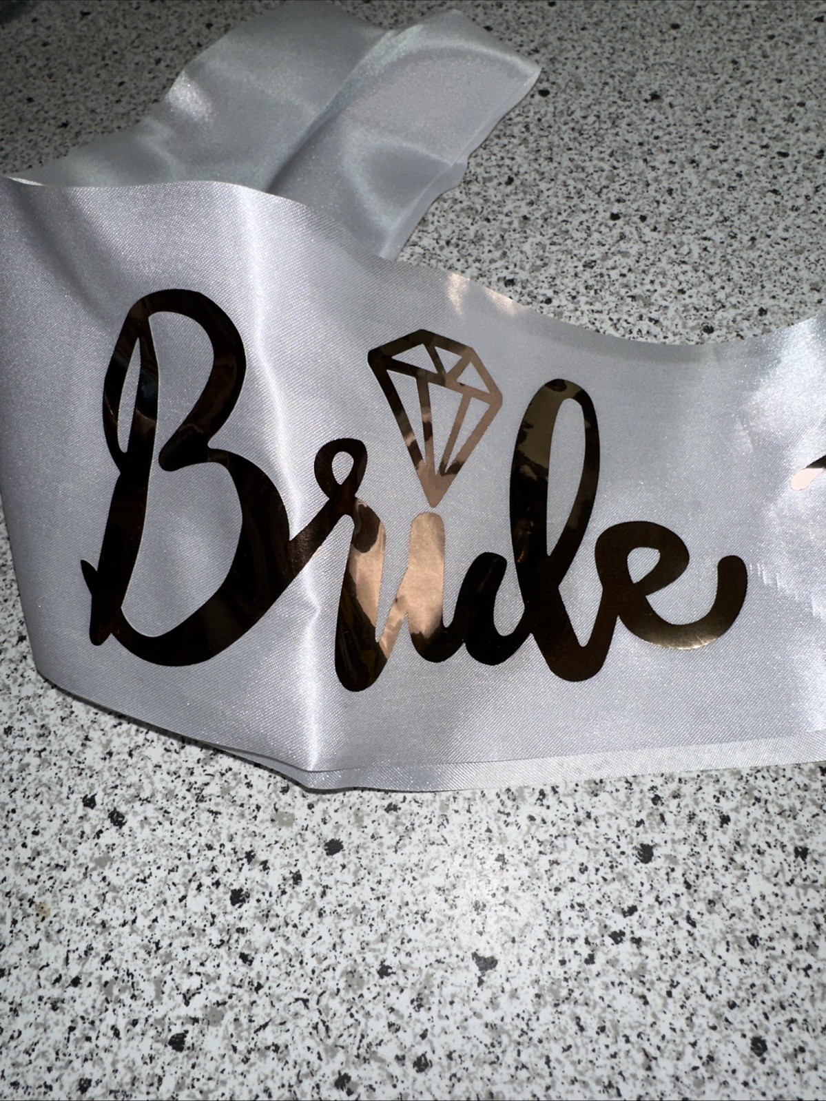 “Bride To Be” Sash White With Rose Gold Lettering