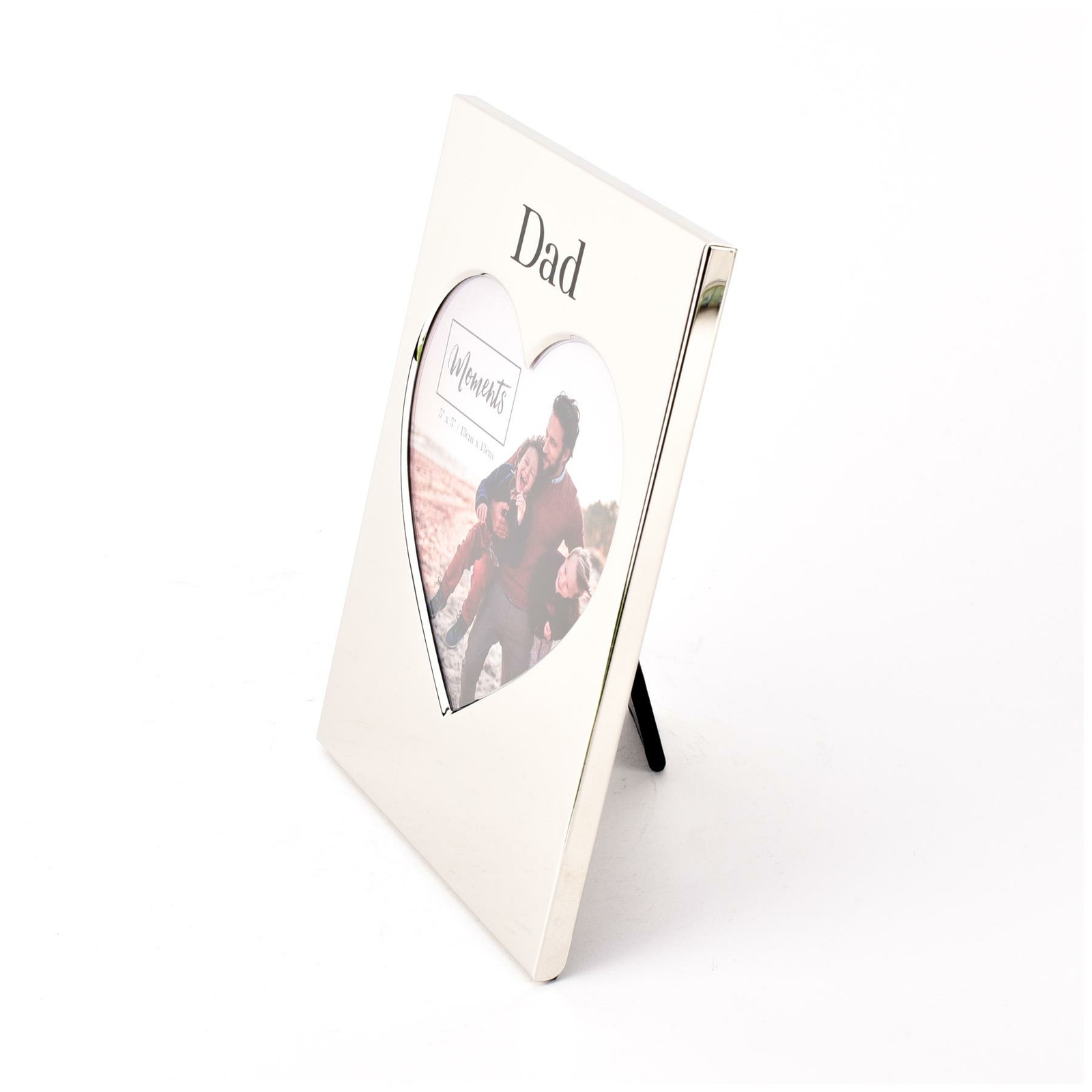 Mirror Heart 5 x 5 Photo Frame – Silver plated – Dad
