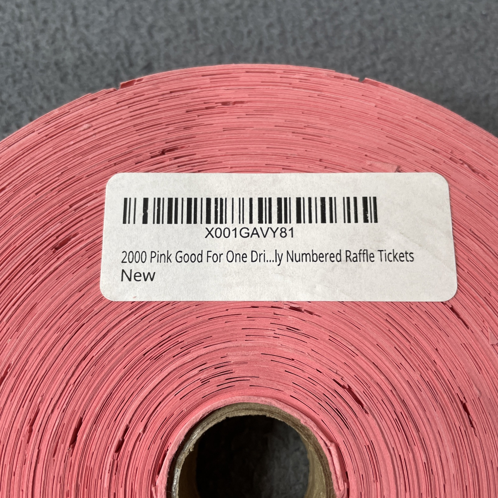 GOOD FOR ONE DRINK Single Tickets Stub Roll of 2000 for Events, Red Color