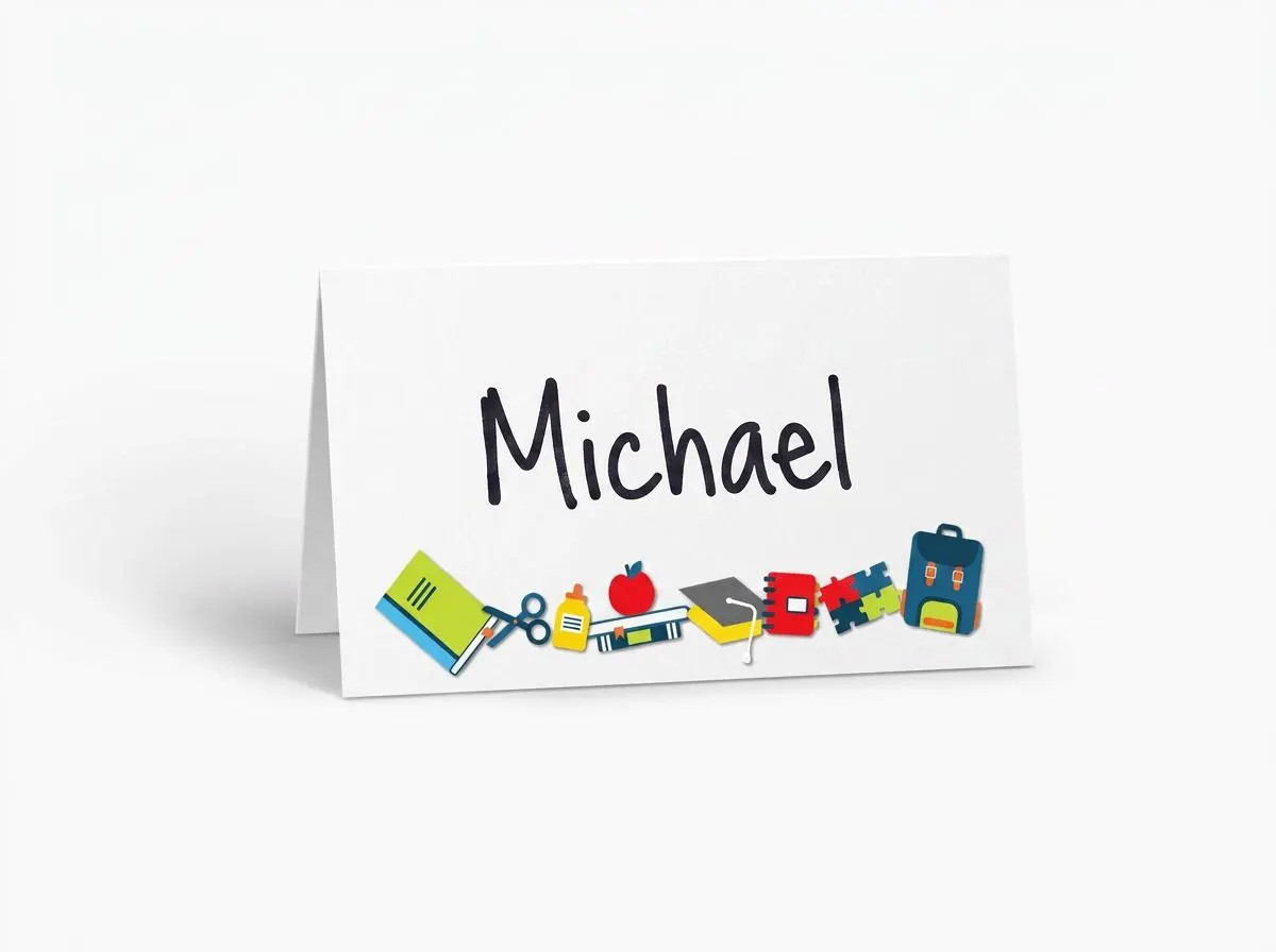 Teacher Place Cards – School Themed Place Cards for Events (25 Count)