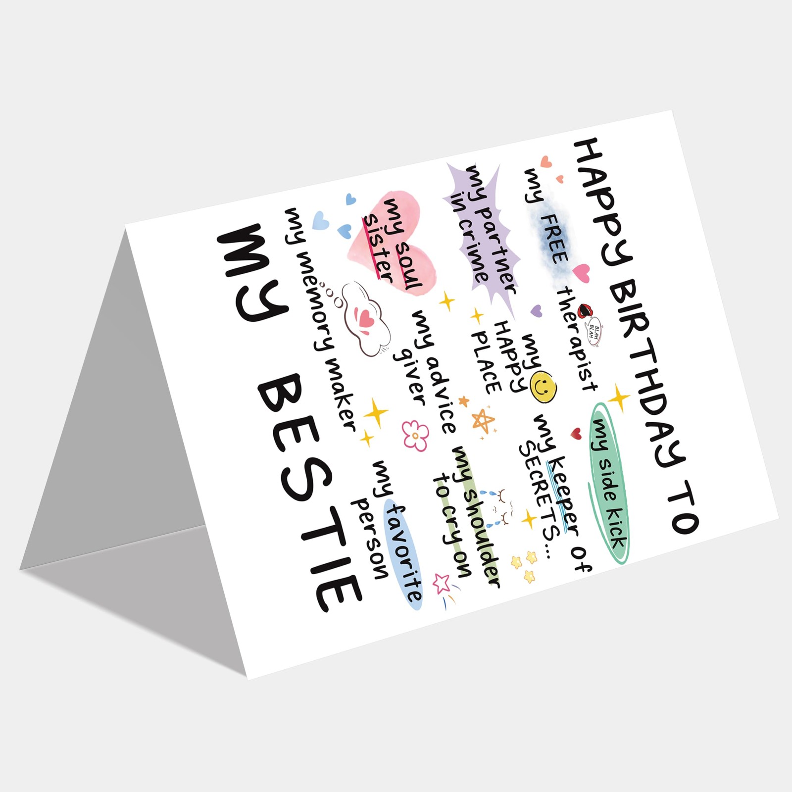 MQMRYeto Funny Birthday Card for Women Sister, Happy Bday 8″ x 5.3 inches, 11