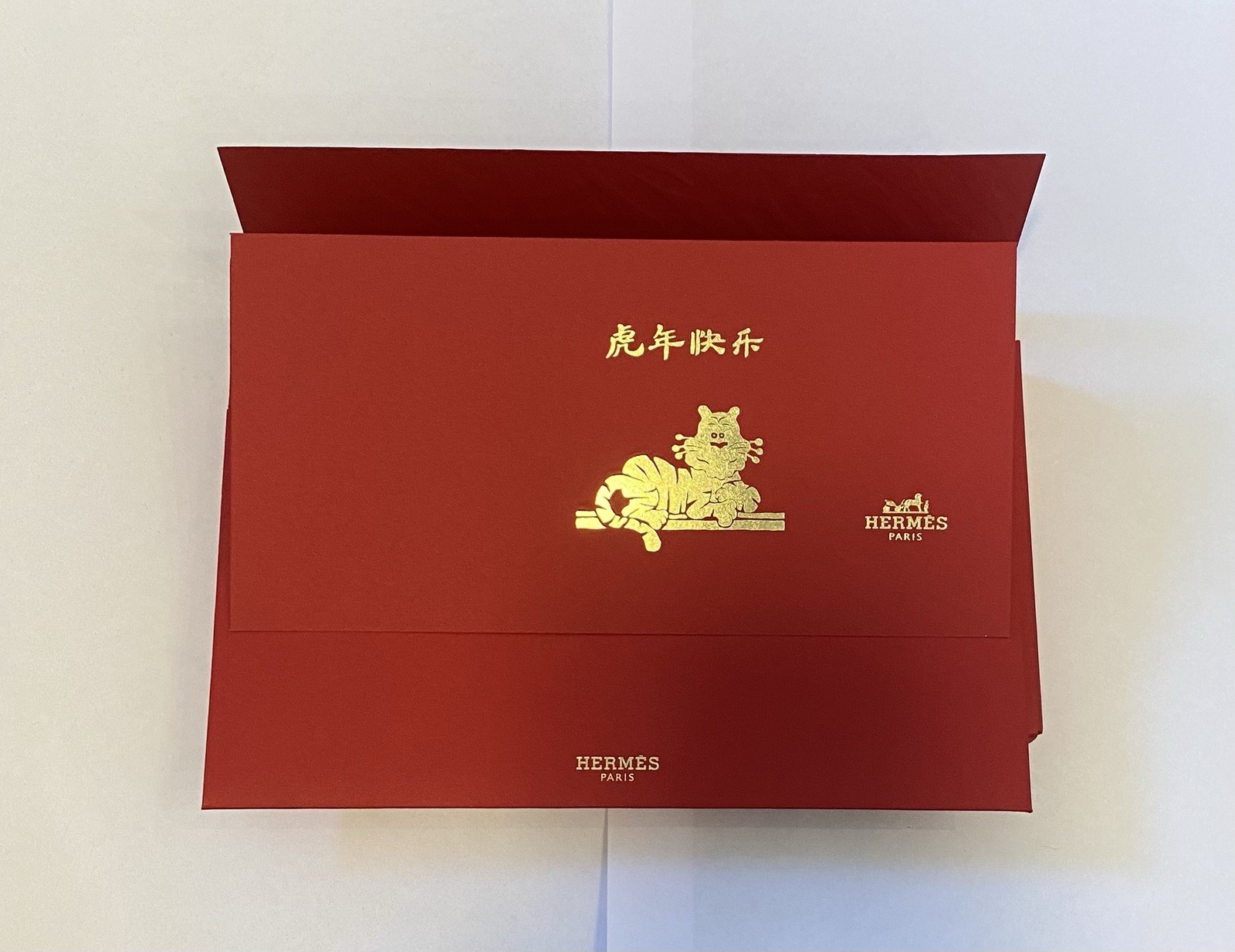 Authentic Hermes Limited Tiger Chinese New Year 2022 Red Envelopes Pack of 10