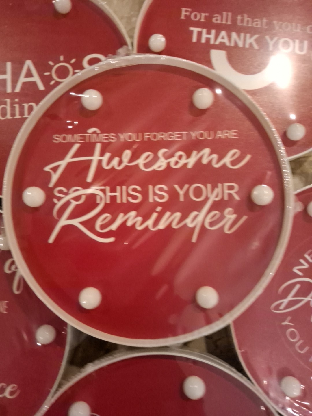 Set of Eight Employee Staff Appreciation Thank You Gifts Light-up Decorations