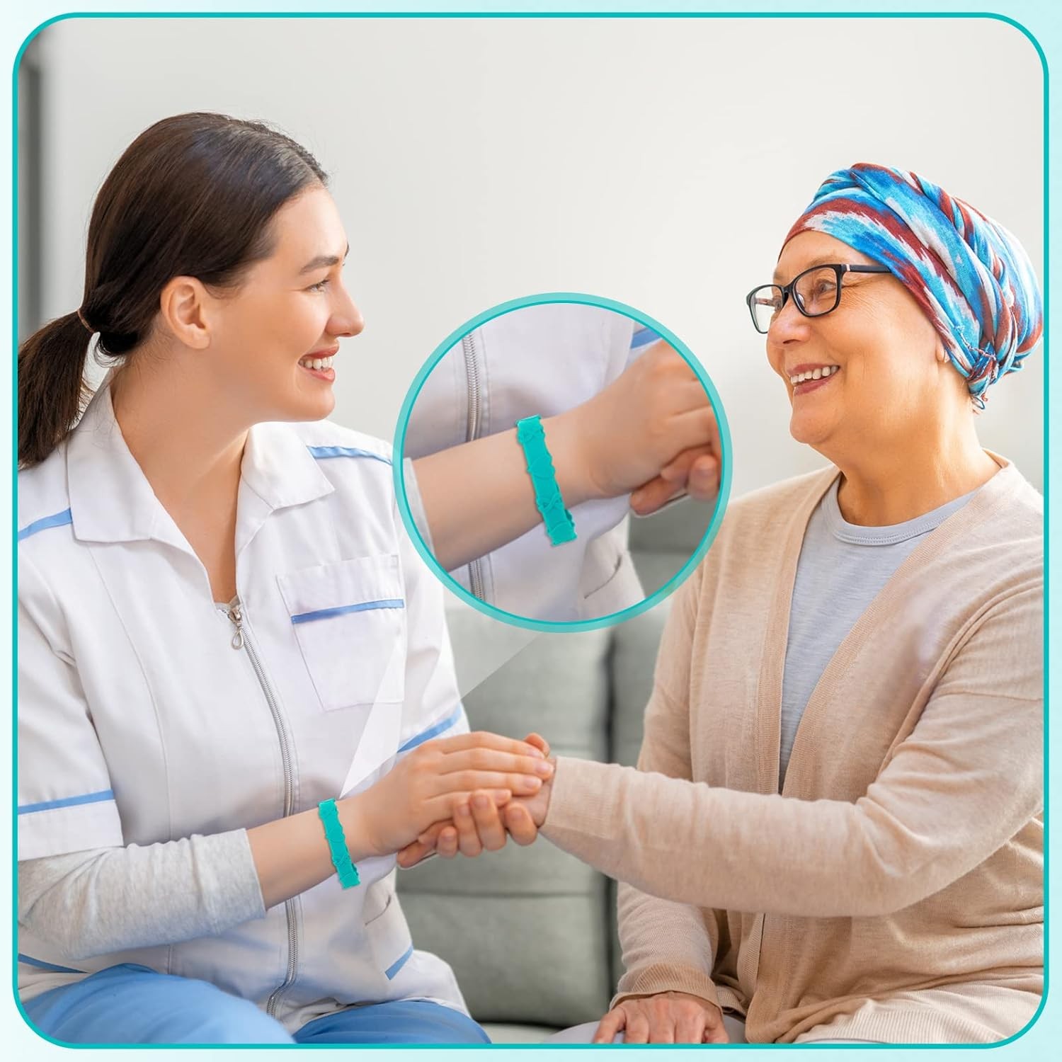 Kigeli 100 Pieces Ovarian Cancer Awareness Bracelet Bulk 7.95 inches, teal