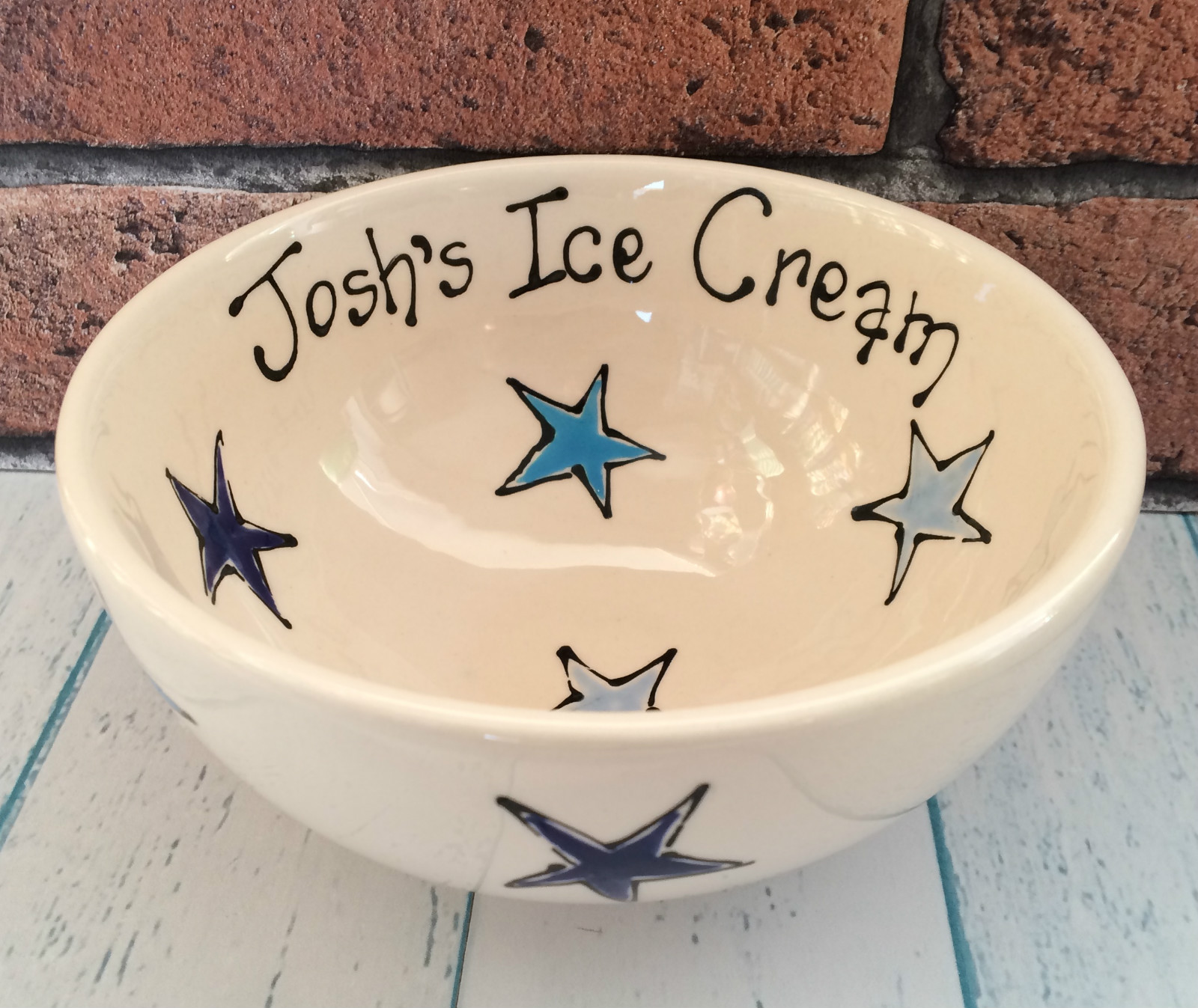 Personalised Handpainted Ceramic Bowl Choose Colour Design Text Gift Present