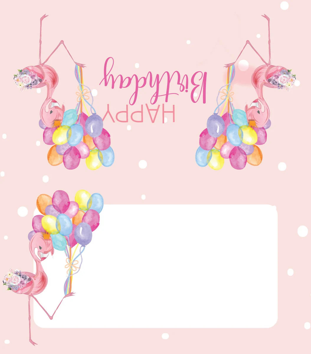 Pink Flamingo Birthday Place Cards – 25 Place Cards – Party Place Cards -B77576