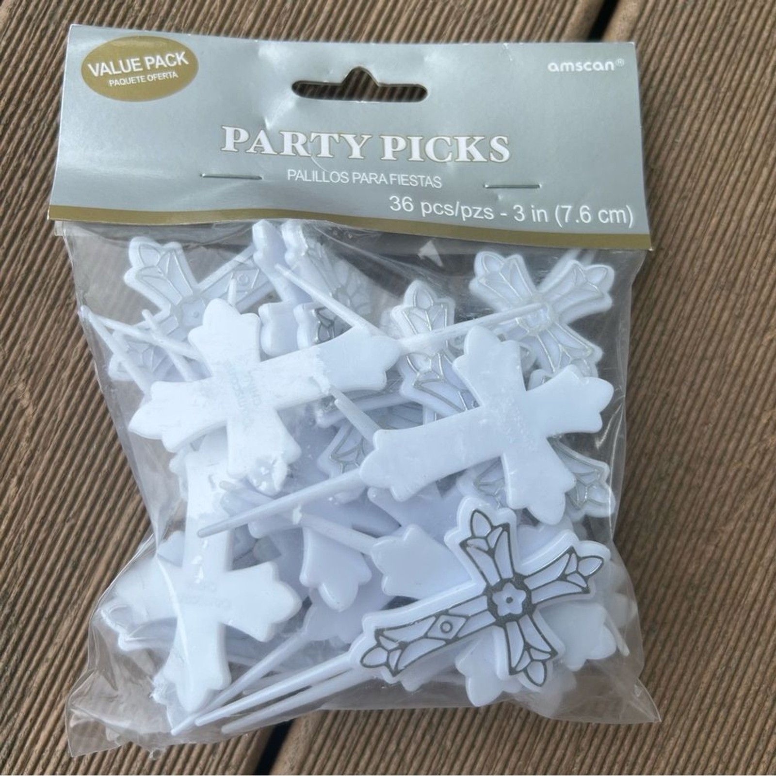 White Cross Food Picks for Baptism, Communion, Confirmation, Weddings NEW