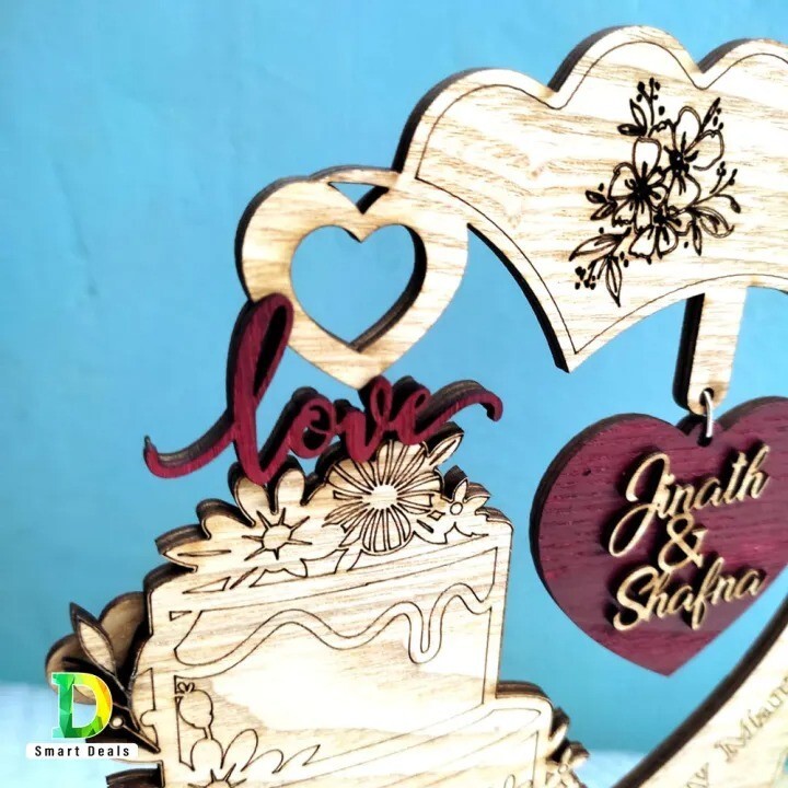 Customised Wooden Gift With Name for anniversary Birthday wedding valentine gift