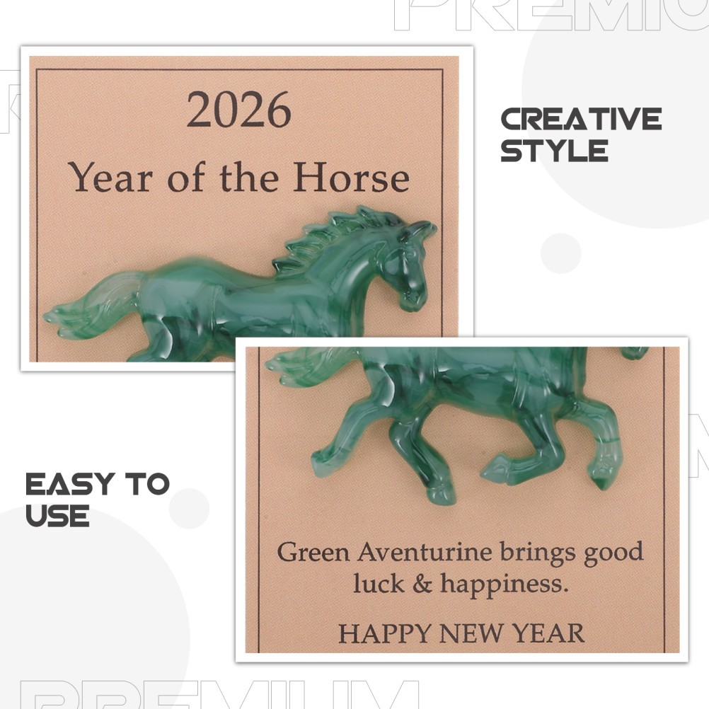 Unique Horse Year Greeting Card with Pocket Hug Resin Charm Ideal for Friends