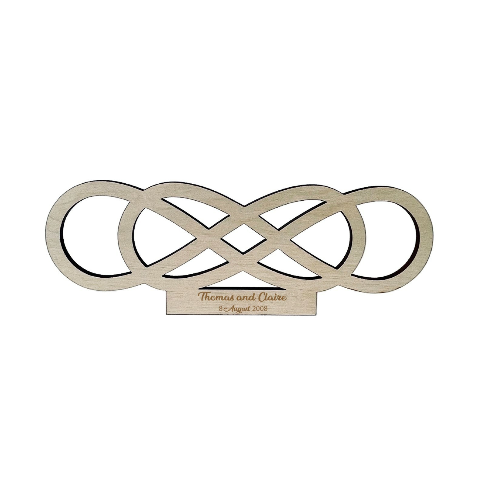 Double Infinity Sign, Personalised Wooden Plaque, Wedding gift, Anniversary gift