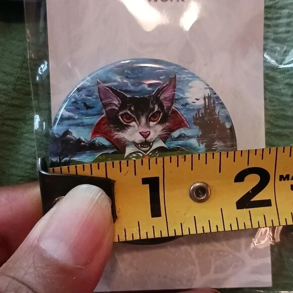 New EW artwork Button DraCatula, pin for Halloween, Costume, Party, Cosplay, etc