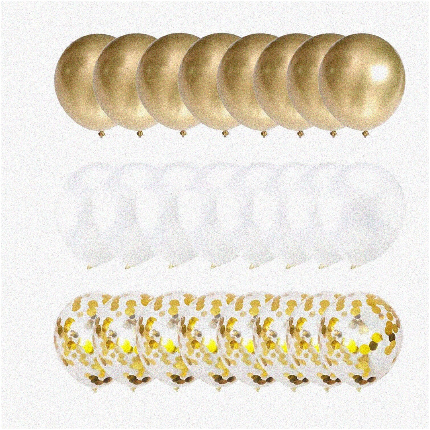 Golden Celebration Party Pack with 50 Balloons and Ribbon