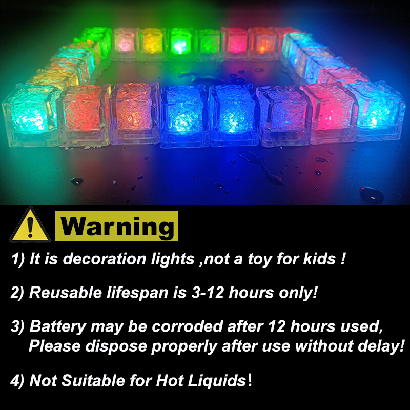 120Pack Light Up Ice Cubes for Drinks, Multi Color Led Ice Cube Changing lights