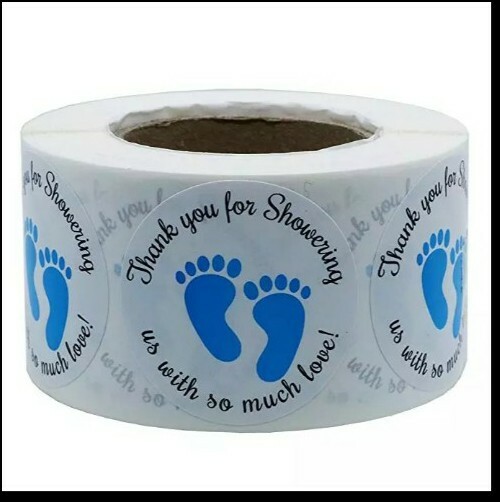 100 Pcs Set, baby boy thank you labels Party decoracion