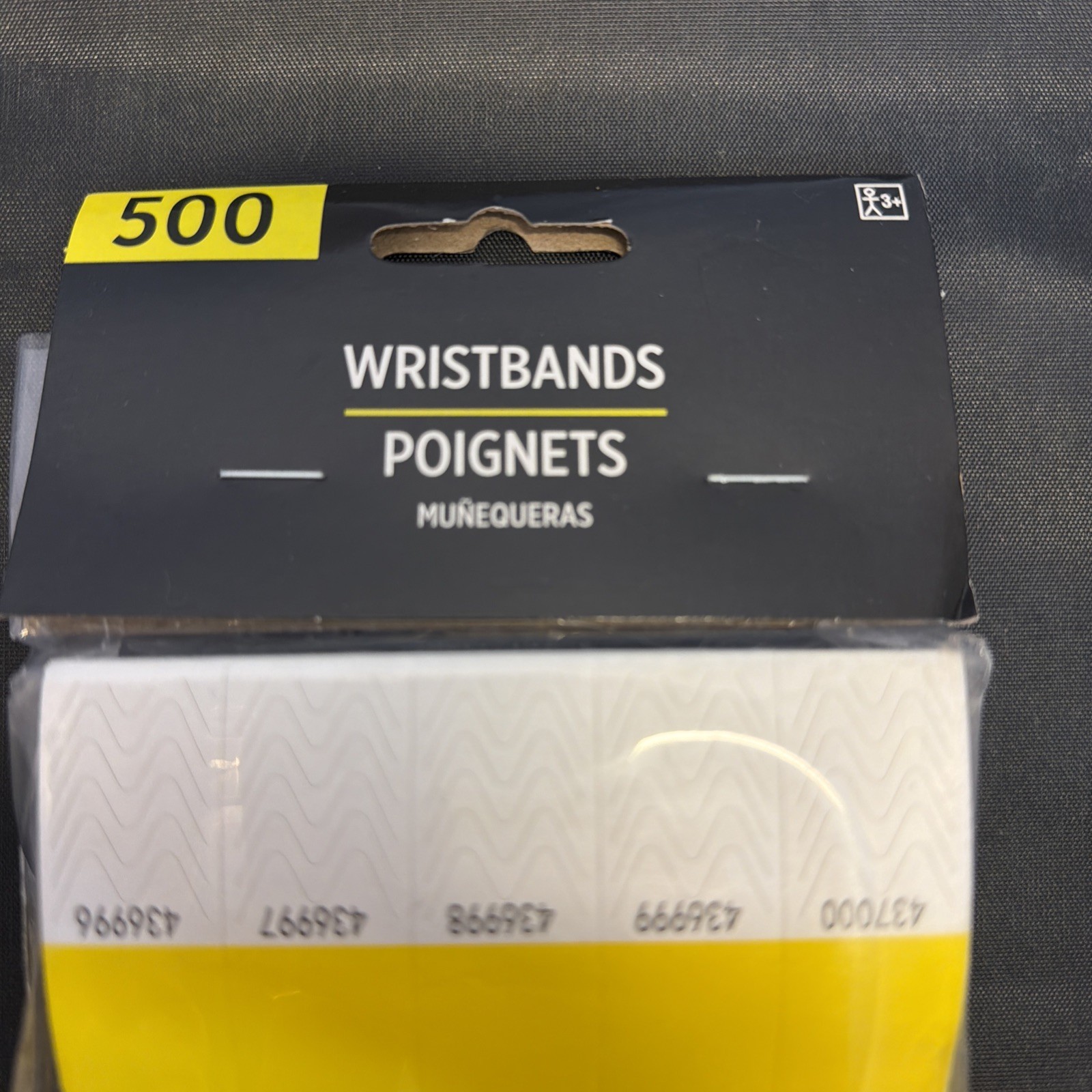 Amscan Tyvek Wristbands Yellow 500 count Events Parties Clubs Numbered GLOWS