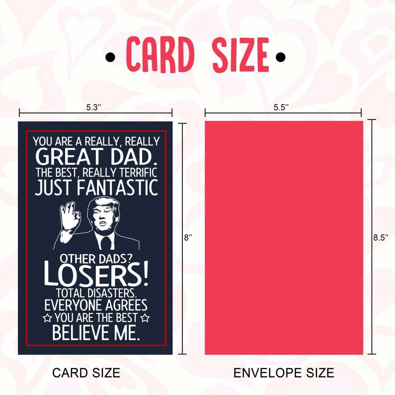 BETHEGIFT Funny Fathers Day Gift Card for Dad from 5.3 x 8.07 inches, NAVY