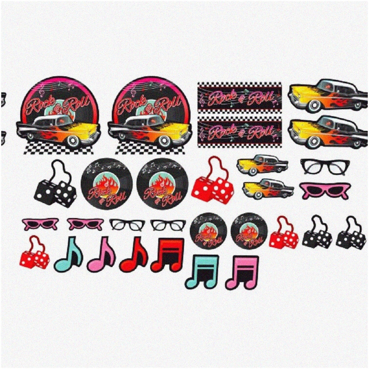 Retro 50s Party Decor Kit with Cutouts