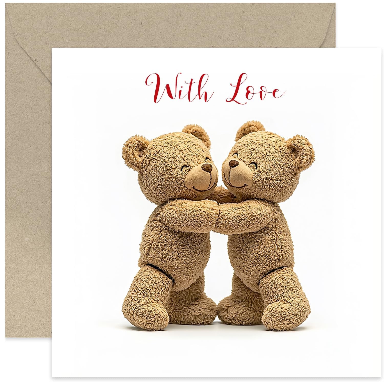 With Love Greeting Cards for Family and Friends – Cute Teddy Bear Card pastel