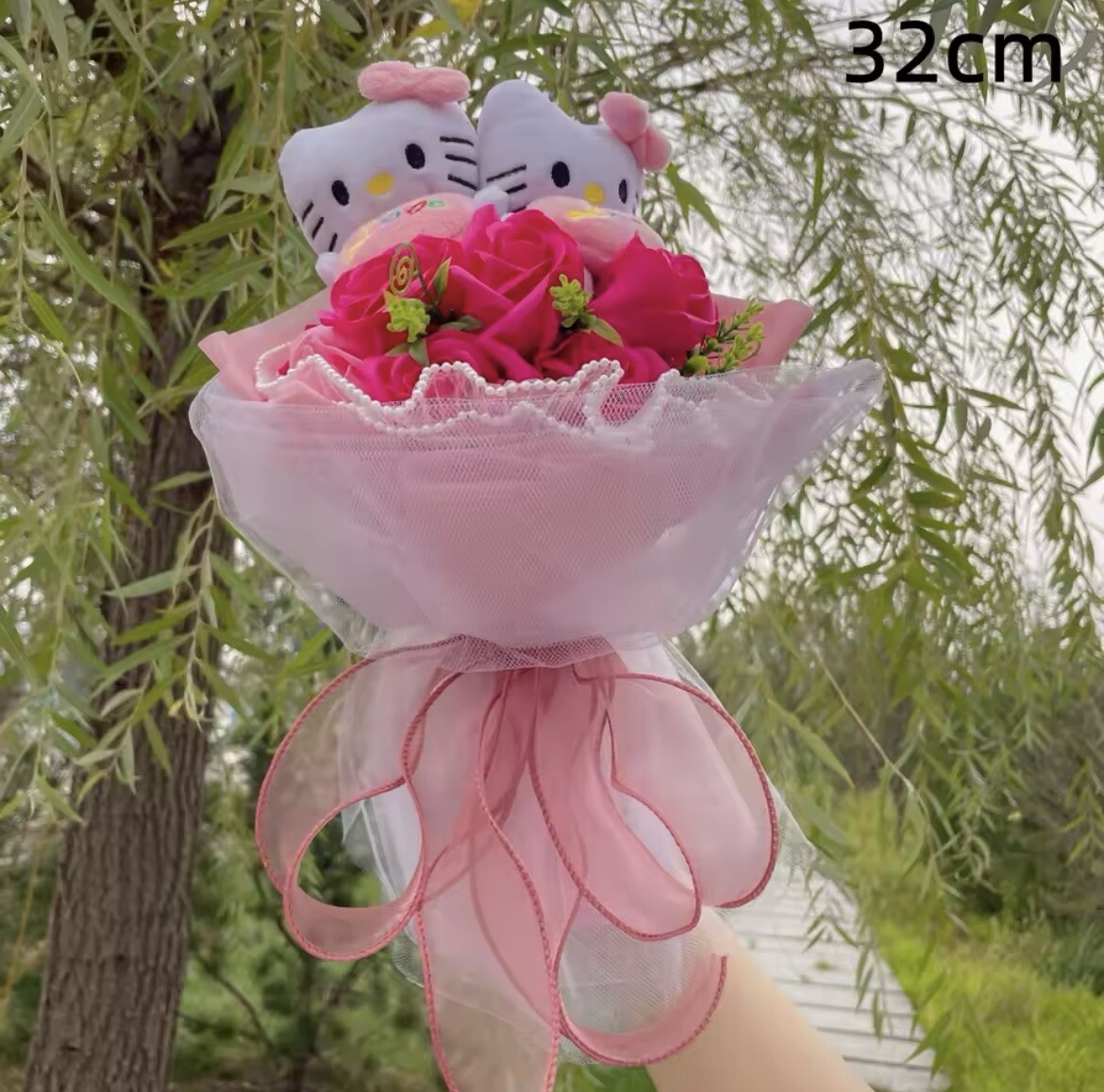 Kawaii Hello Kitty Sanrio Artificial Flower Bouquet Christmas Gift Valentine’s