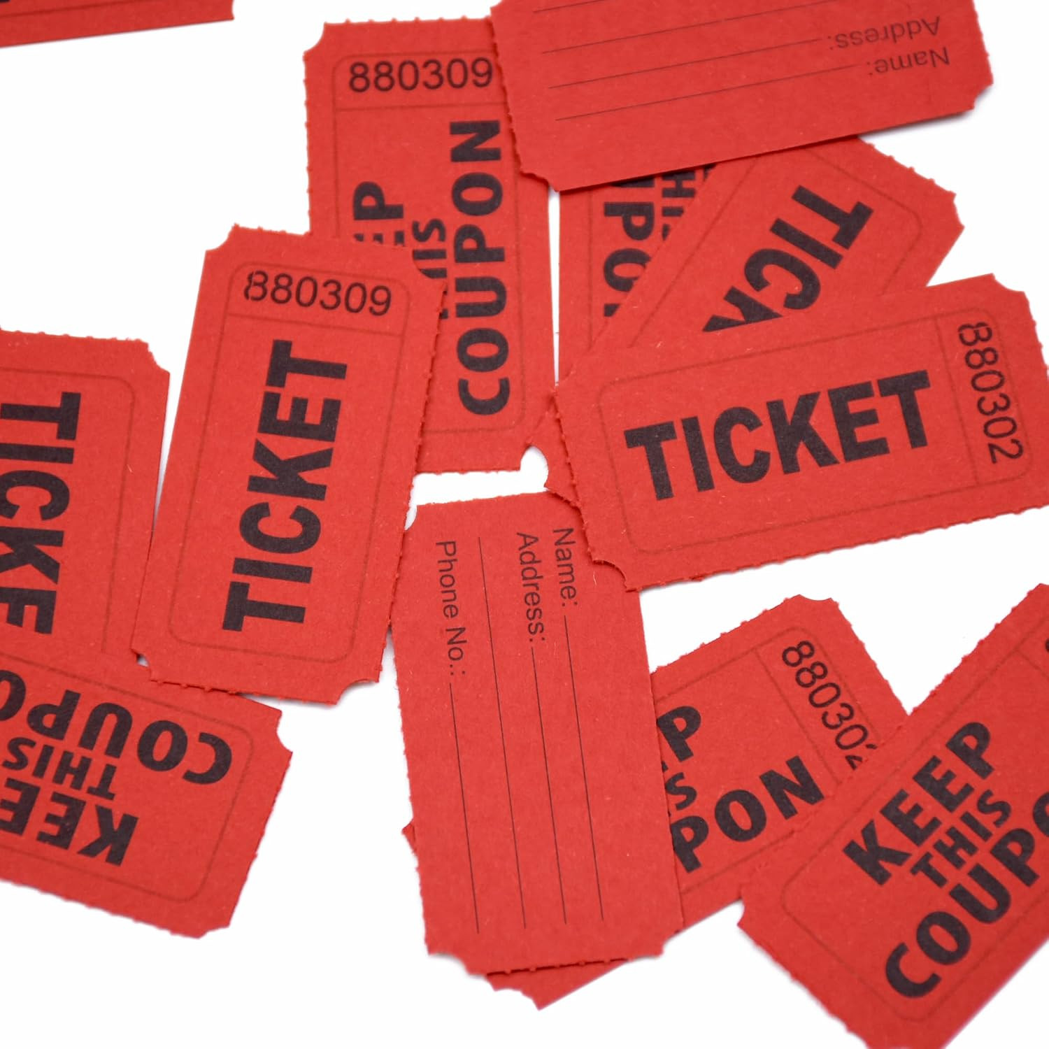 Homrelaxy 2000 Pcs 1000 Pairs Raffle Tickets, 50/50 Double Raffle Tickets, 250