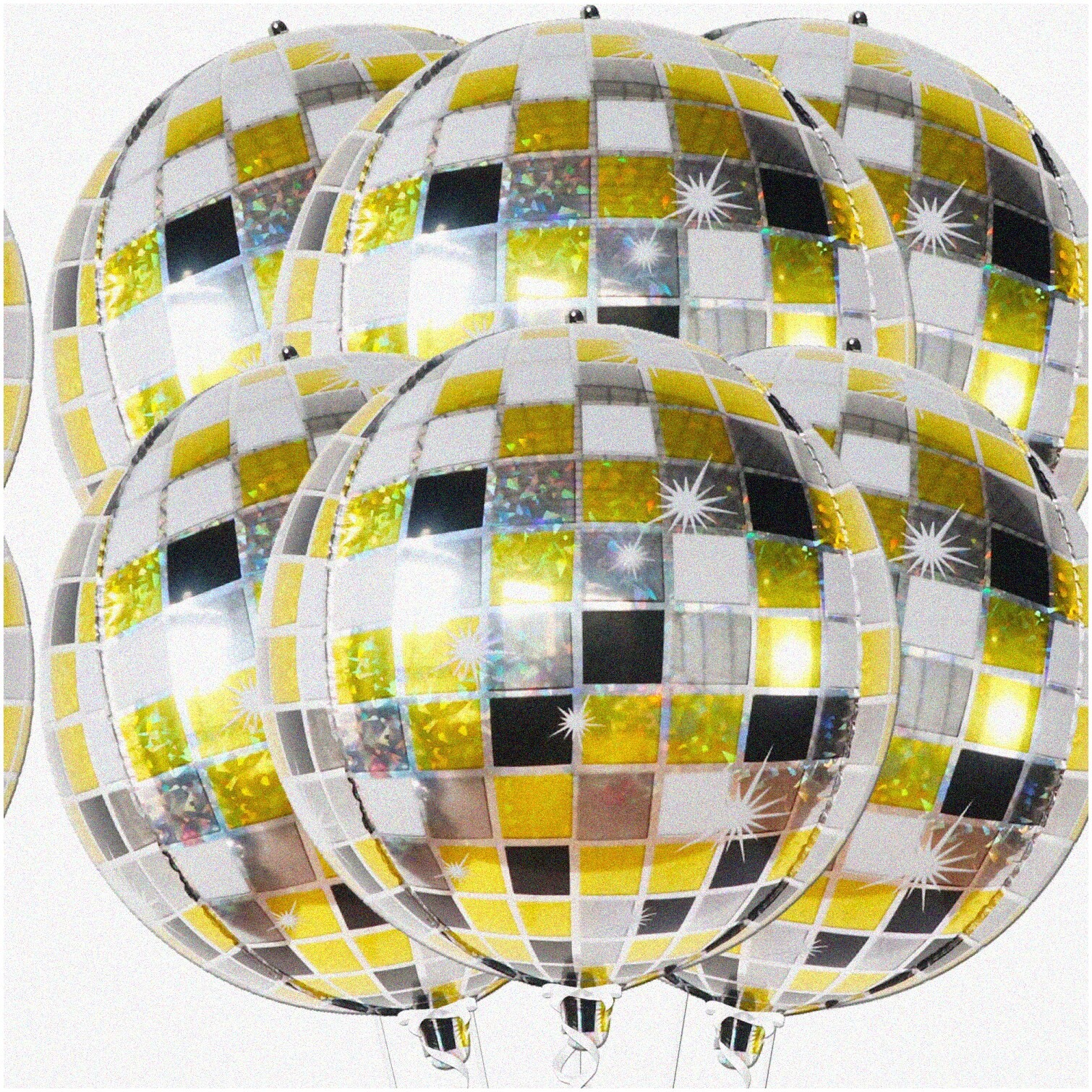 22-inch Black and Gold Disco Ball Balloons