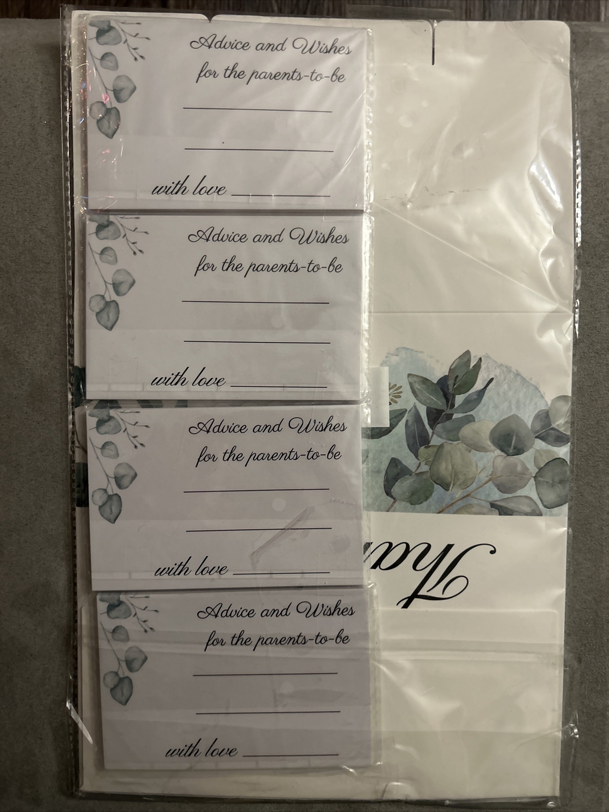 50 Pcs Diaper Raffle Tickets with Box for Baby Shower, Gender Reveal