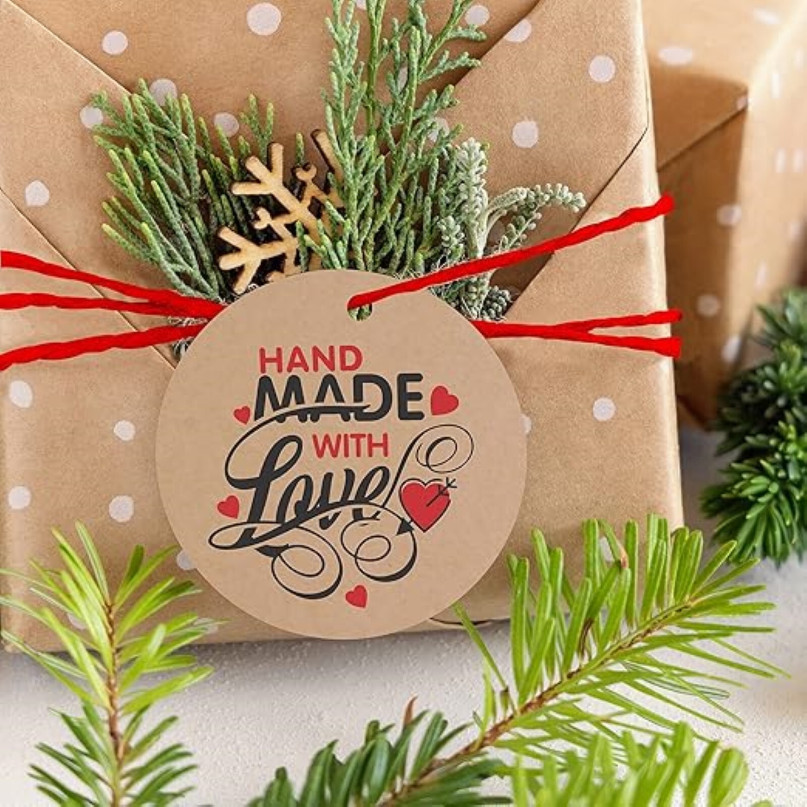 Personalized Kraft Tags with Jute Rope | Handmade with Love | Return Gift Decor
