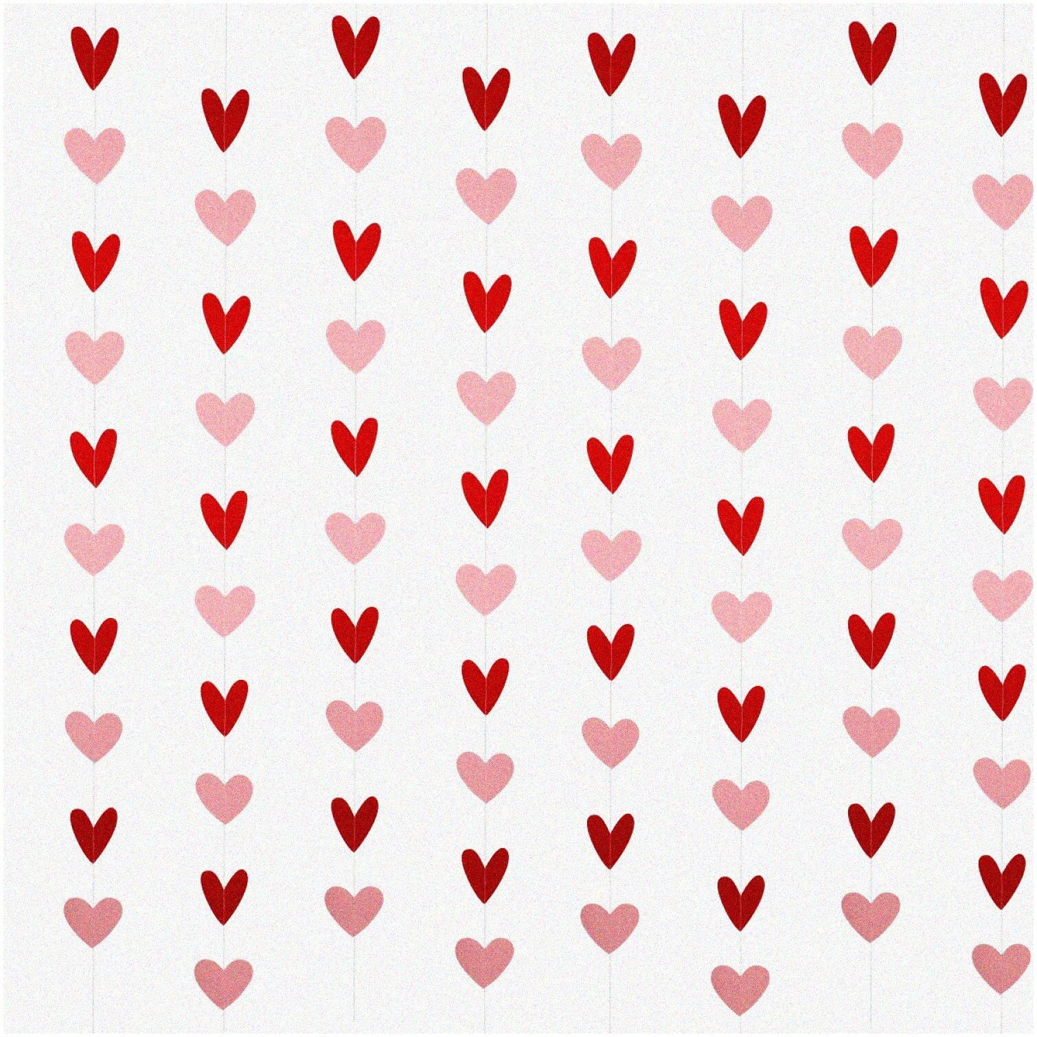 Valentine’s Day Heart Garland with Red and Pink Hearts